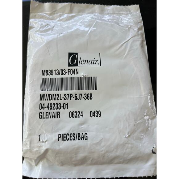 Glenair  Mil-DTL-83513/03-F04N.Micro-D Pre-Wired Connector with 72" wire-NIB - Picture 2 of 3